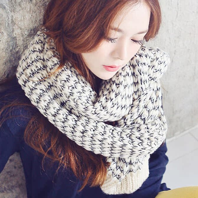 2015韩版毛线围巾女冬季韩国超长加厚冬天保暖针织情侣围脖男士潮