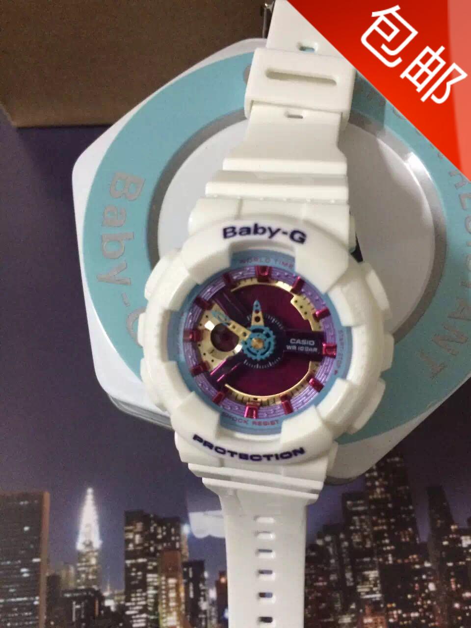 CASIO卡西欧手表 BABY-G系列时尚潮流运动双显电子女表BA-110-1A