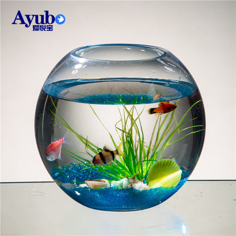 特级品 创意透明圆形玻璃鱼缸生态金鱼缸中小型乌龟缸桌面鱼缸