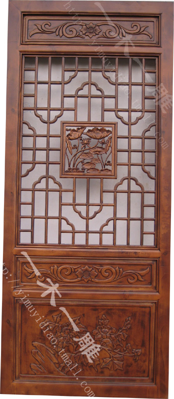 东阳木雕 客厅 玄关 背景 仿古 中式 门窗 实木门 华窗