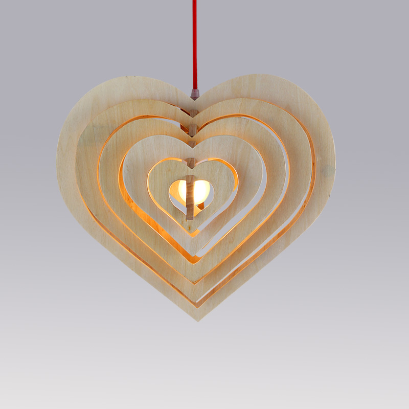 新款创意个性设计北欧宜家客厅卧室书房餐厅LED原木艺实木片吊灯