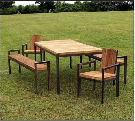 欧式美式法式铁艺家具餐椅套件复古做旧阳台桌椅实木方形长桌长椅