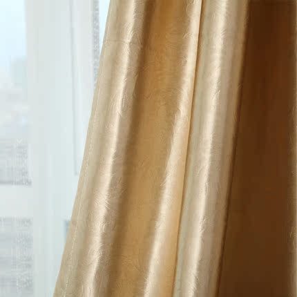 定制欧式纯色简约压花成品窗帘遮光布料卧室客厅特价清仓金枝玉叶