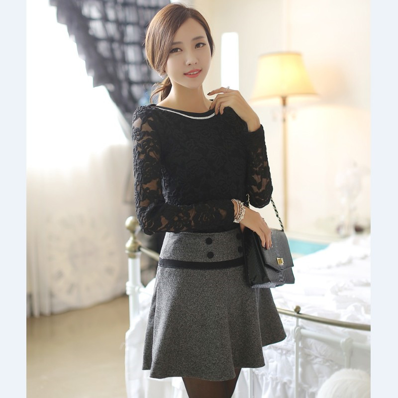 2015春装新款韩版长袖蕾丝打底衫女修身百搭镂空蕾丝衫弹力上衣