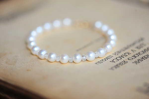 【antique】浪漫珍珠系列 韩风珍珠&月光石包金手链