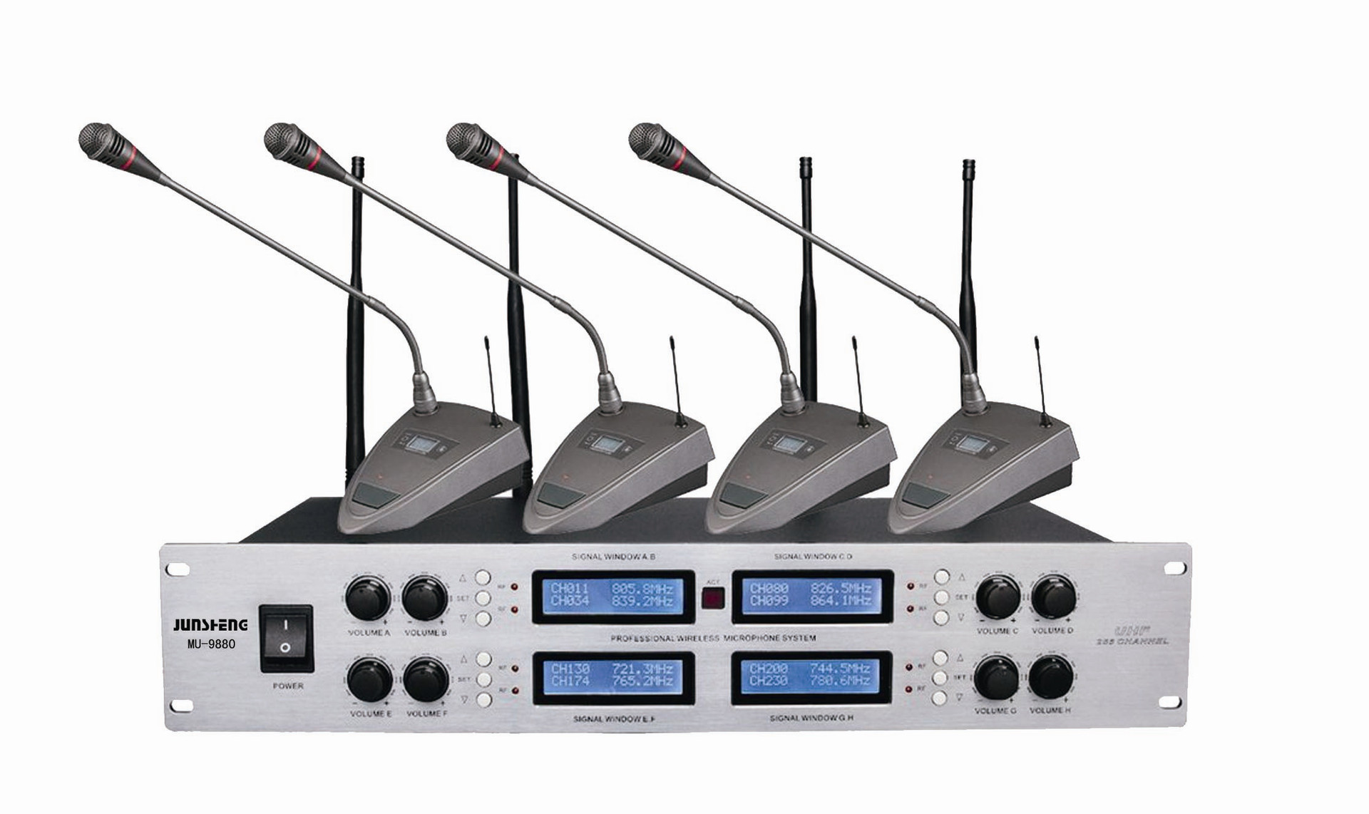 会议专用UHF无线话筒MU-9880 一拖八鹅颈优质U段麦克风 专业会议