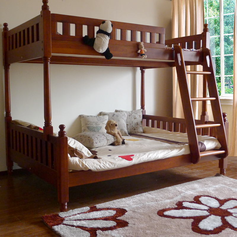 100%原木纯实木上下床高低床子母床双层实木床儿童床红椿木家具