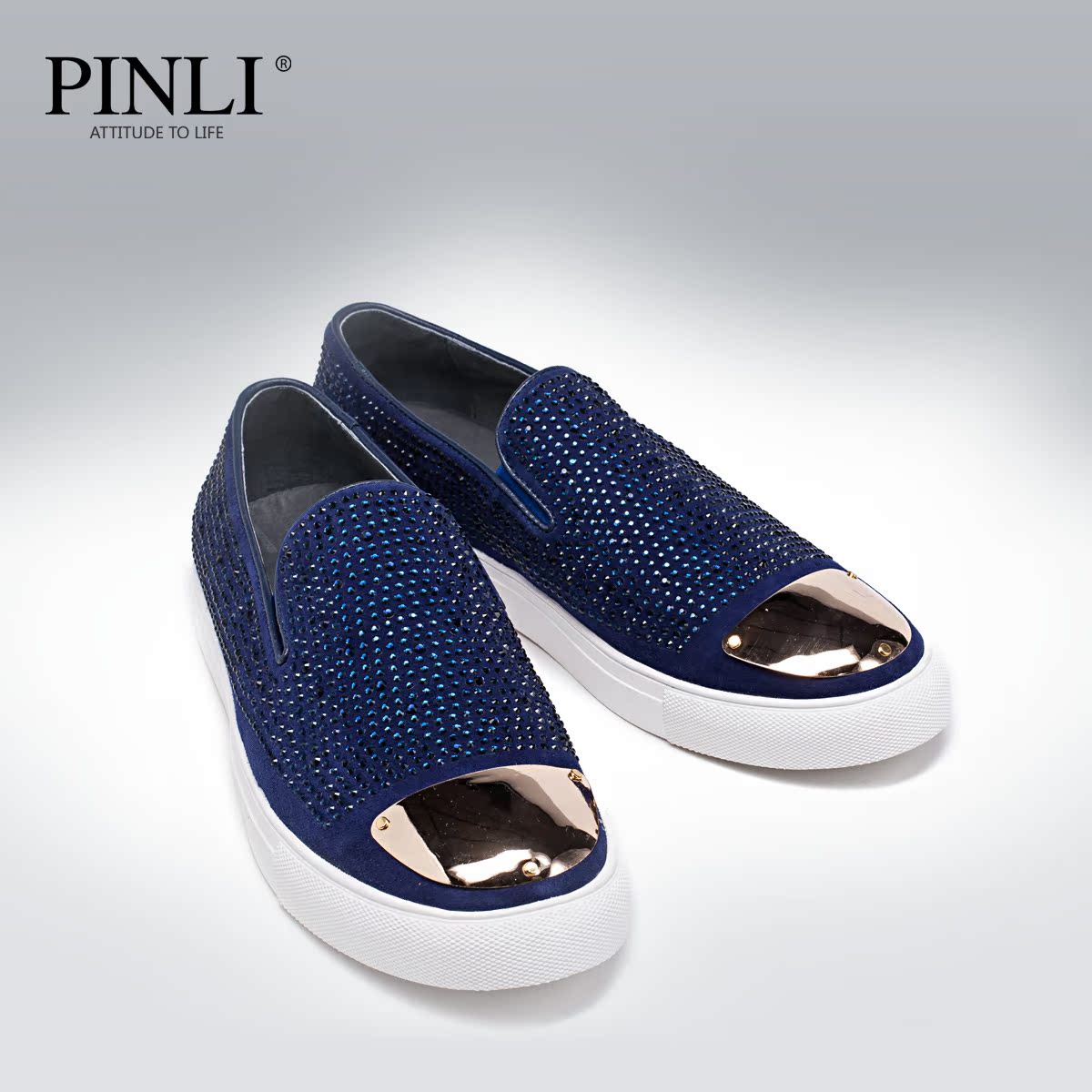 PINLI品立 2015夏季新款时尚男鞋 个性懒人鞋休闲鞋套脚男鞋X0384