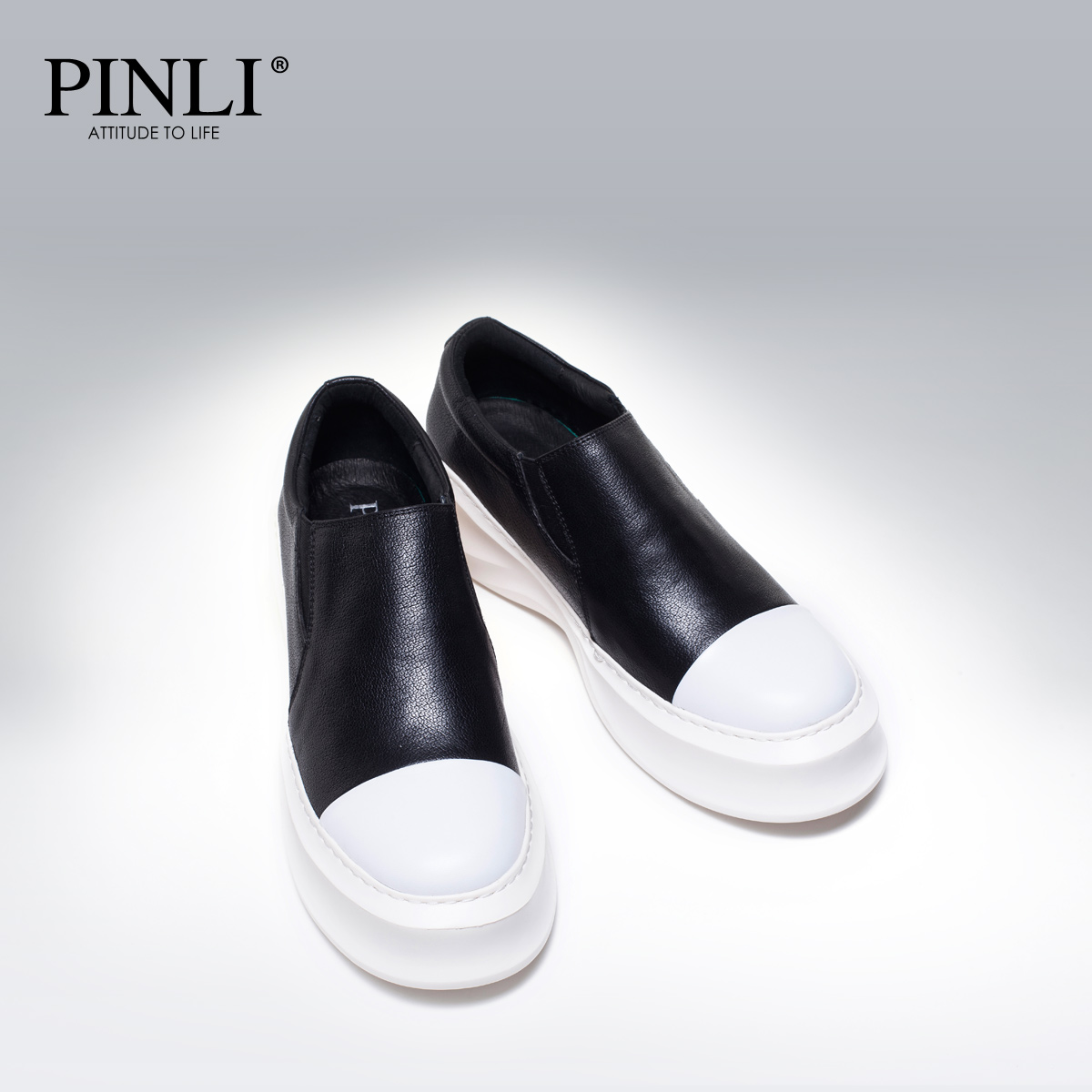 PINLI品立 2015新品时尚男鞋 头层牛皮休闲鞋皮鞋增高潮鞋 X0361