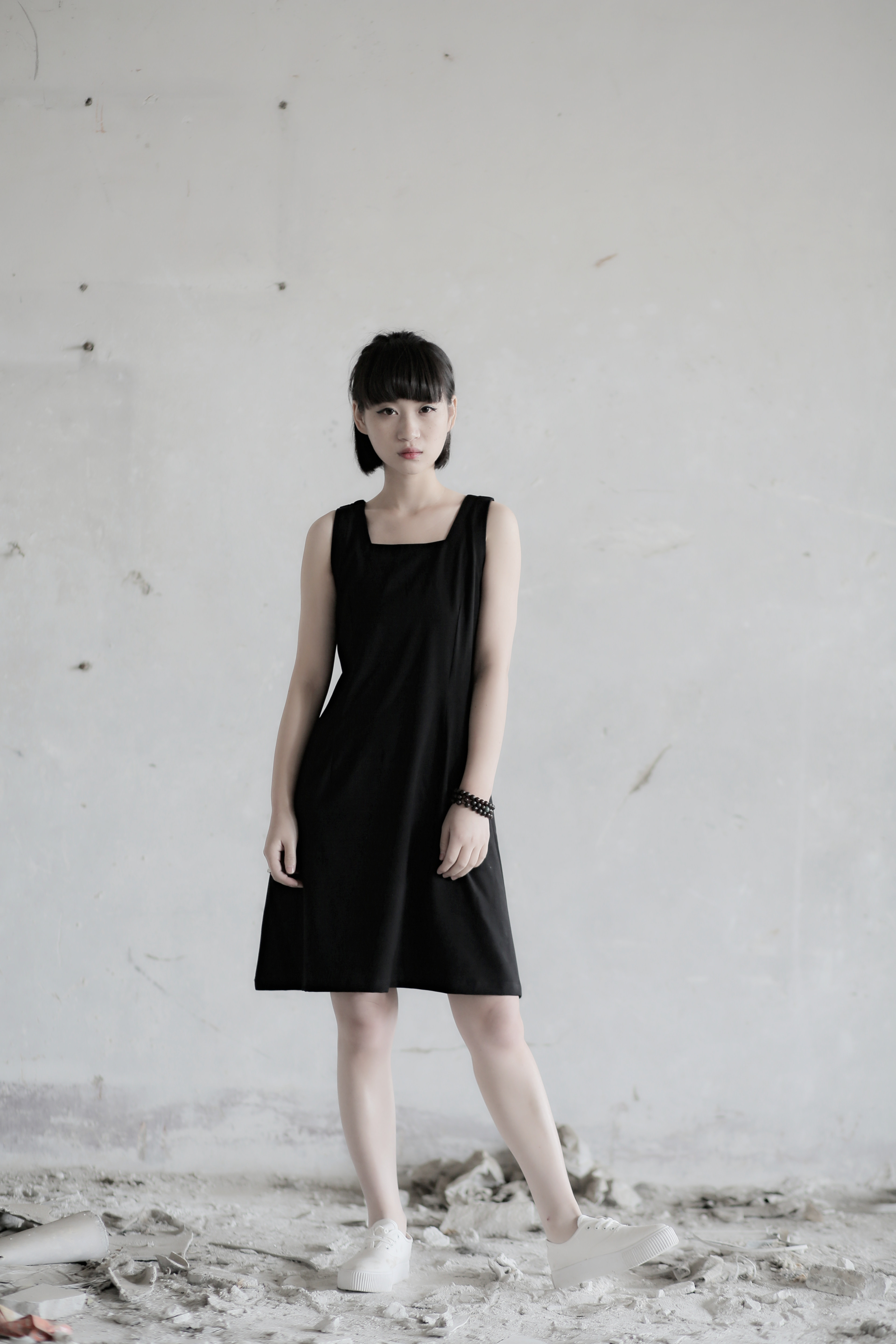 小葱良裁 原创自制  日系和风 小方领连衣裙 黑白2色