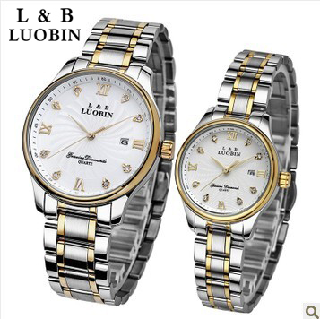 正品品牌罗宾超薄水钻情侣手表 对表 商务 一对价 情侣表男女手表
