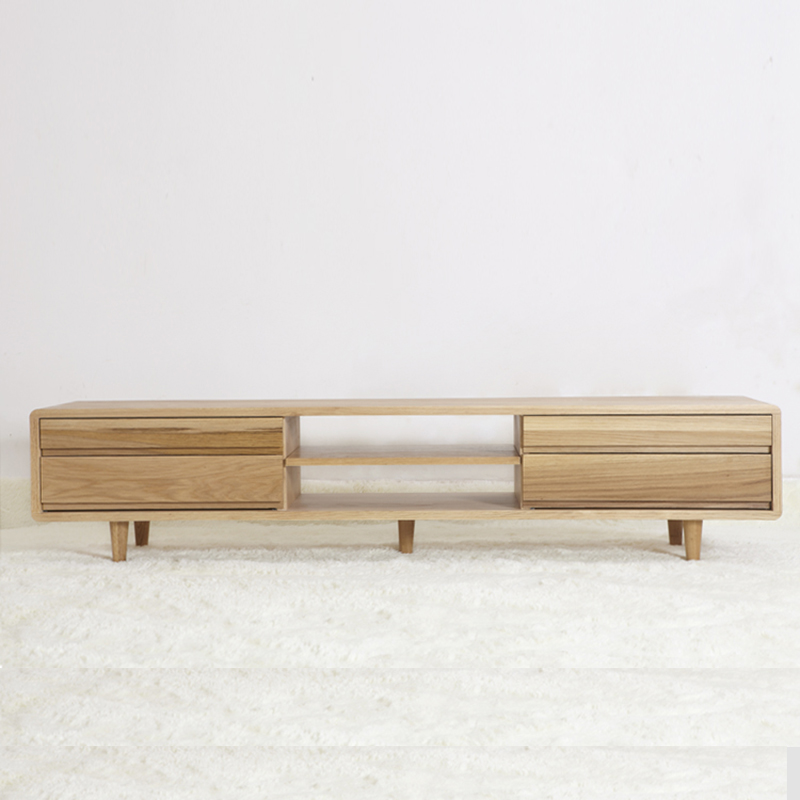 emvo北欧风格日式和风家具纯实木原木白橡木地柜白橡木电视机柜子