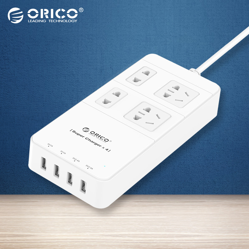 Orico/奥睿科 智能插座USB手机智能充电插排插线板 拖/接线板插板