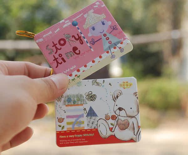 特价 新款韩国精品(创意对折卡通小贺卡)小卡片 明信片