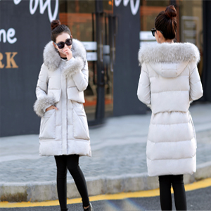 真毛领2015冬季新款韩版中长款大毛领女装羽绒服厂家直销包邮
