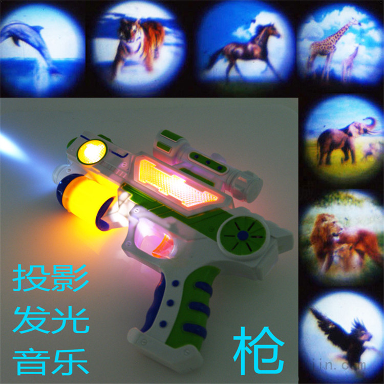 儿童电动玩具投影枪 声光音乐灯光玩具手枪冲锋枪男孩最爱玩具枪