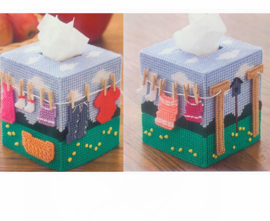 满2件包邮销售 立体绣a-459可爱晾衣架方形纸巾盒（不含夹子）