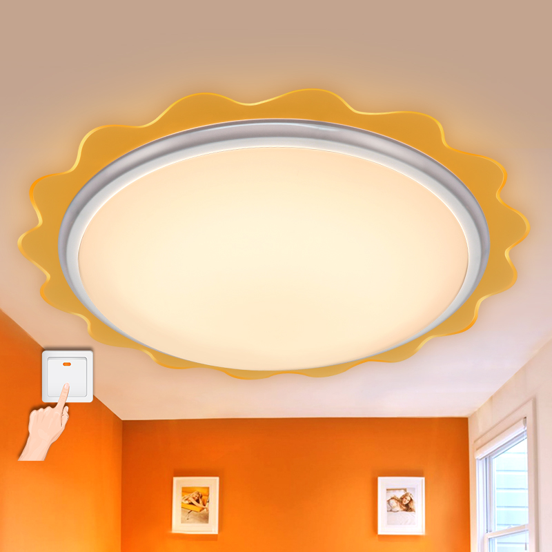 龙的LED卧室可调色温灯饰太阳公公简约创意儿童房现代卡通吸顶灯