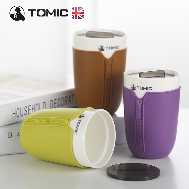 英国tomic 杯子水杯陶瓷创意可爱带盖简约个性马克杯咖啡杯包邮