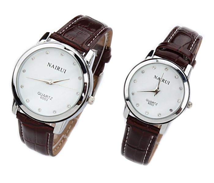 耐瑞正品NARY简约手表镶钻时尚简单型情侣皮带手表6003