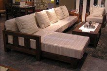 厂家直销纯实木转角沙发 纯榆木L型沙发 时尚全实木沙发