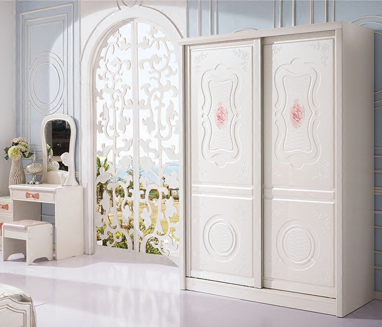 现代推拉式双门衣柜 欧式小户型简约收纳柜 卧室正品装饰储物柜