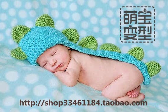 出租婴儿宝宝儿童满月照百日天照影楼摄影造型服装衣服恐龙造型