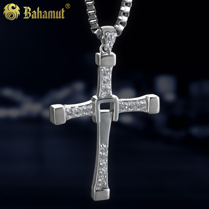 Bahamut 925银饰 速度与激情同款十字架吊坠男士项链 男款配饰