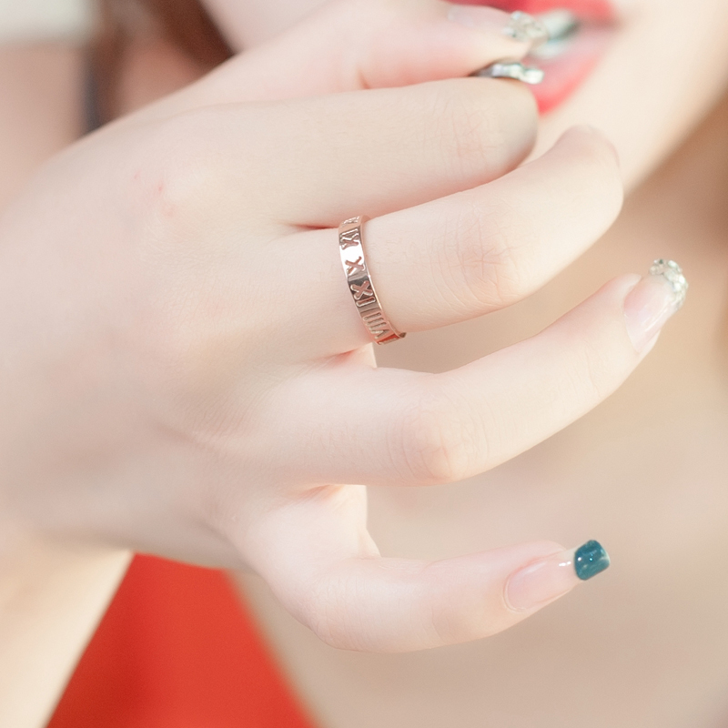 支点罗马数字戒指女日韩潮人气质韩国饰品未镶嵌简约创意学生指环