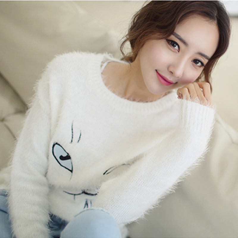 2015秋季新款韩版大码女装海马毛衣外套长袖宽松套头毛衣打底衫潮