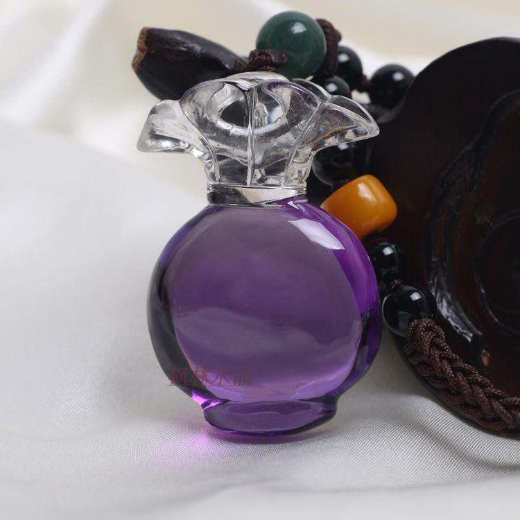 乌拉圭纯天然紫水晶花瓶小吊坠 时尚紫水晶吊坠项链一图一物