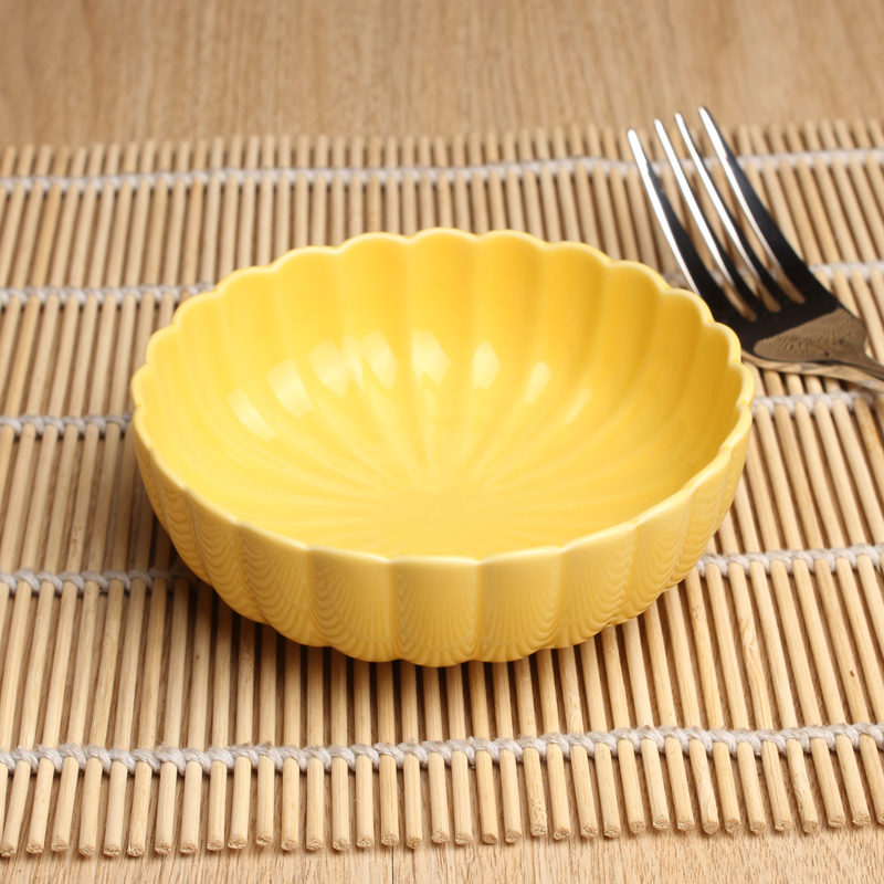 出口日韩创意陶瓷餐具沙拉碗甜品碗可爱花瓣形汤饭碗寿司酱料碗碟