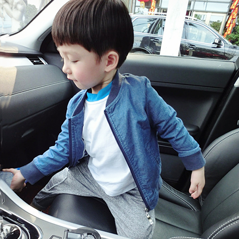 儿童装男童秋季韩版薄款牛仔外套宝宝长袖棒球服男孩2-6岁夹克衫