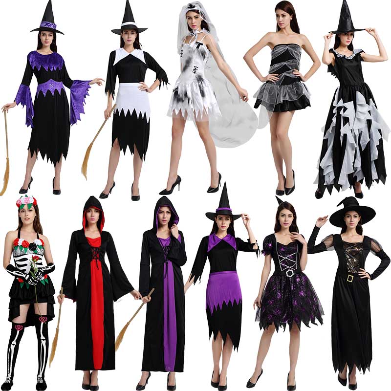 万圣节服装 成人Cosplay魔法女巫装扮可爱巫婆衣服吸血鬼酒吧服装