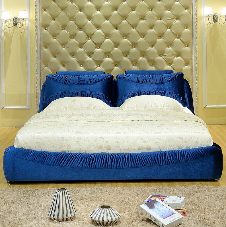 艾美家具 品牌布艺床 布床 软包床可拆洗1.8米双人床绒布 婚床