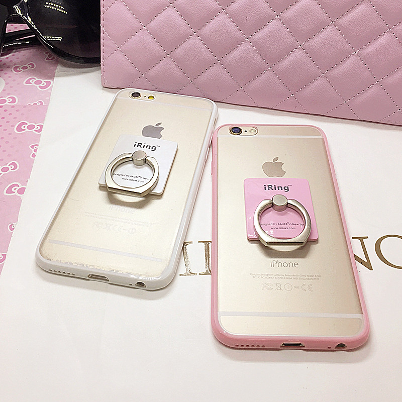 苹果iphone6plus手机壳 简约粉色硅胶壳4.7 6S手机保护套全包透明