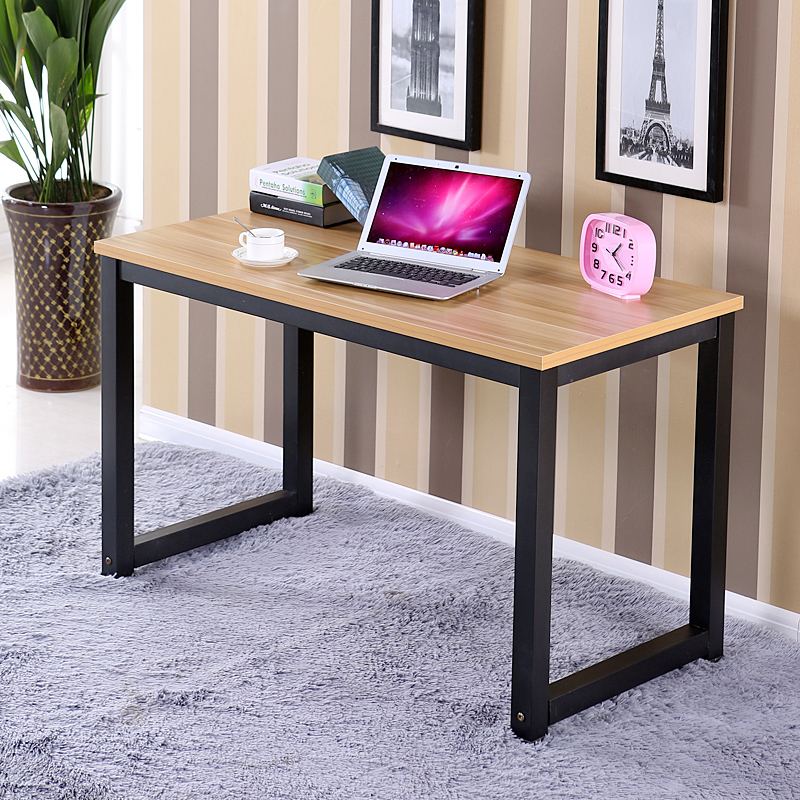 轩子 新品简约现代钢木桌 电脑桌 双人办公桌书桌 餐桌 桌椅组合
