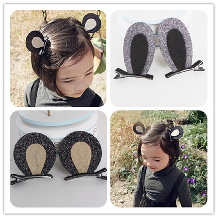 新品 盟猫耳朵对夹 兔耳朵夹子发饰 韩版儿童头饰 宝宝摄影拍照