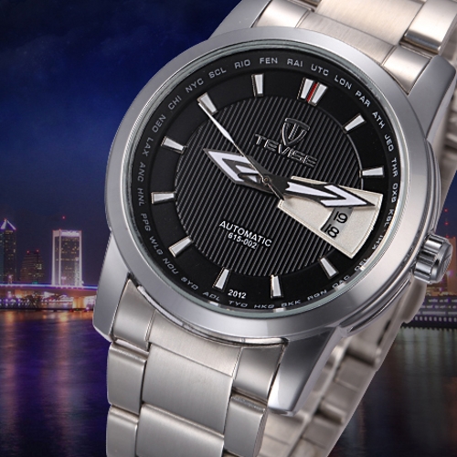新款正品瑞士手表 男士商务表 全自动机械表日历手表男腕表精钢