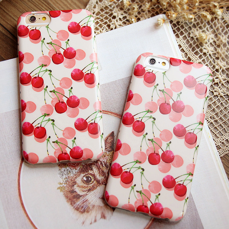 樱桃水果iphone6手机壳简约可爱女式苹果6硅胶软壳ip6plus5.5 4.7