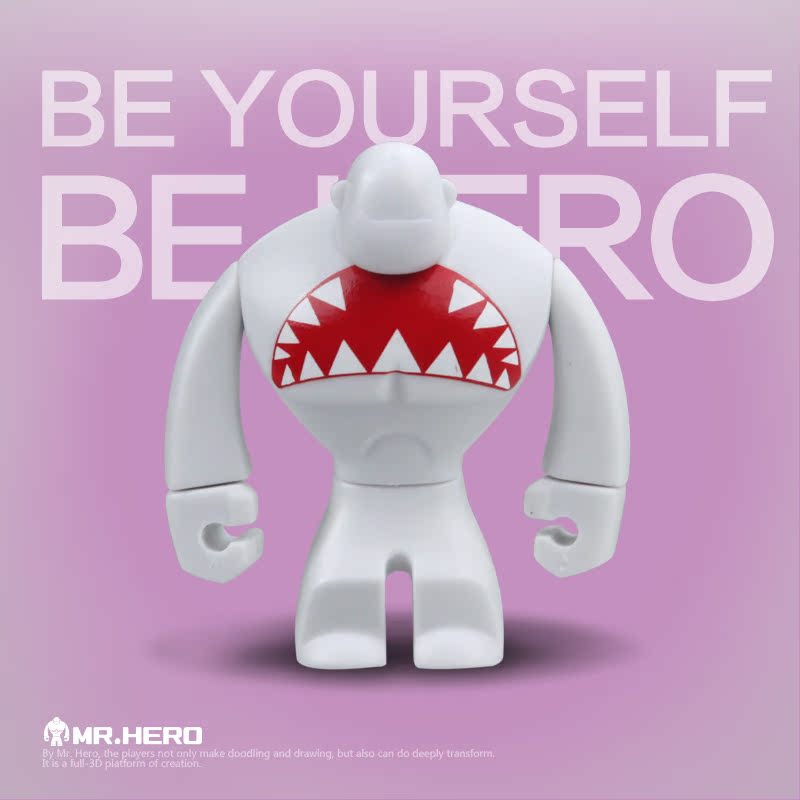 Mr.Hero 2.5英寸原创玩偶个性公仔模型动漫创意车载摆件