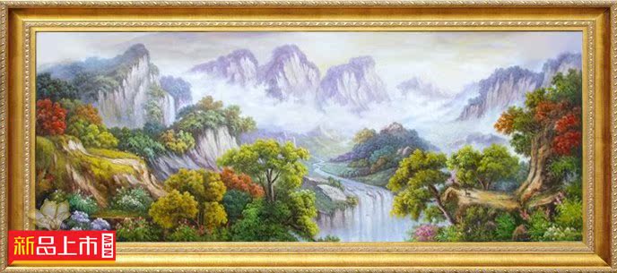 集友艺术 简欧客厅装饰画风景手绘油画 欧式高档山水有框画13597