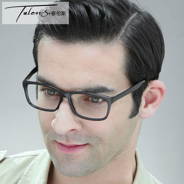 泰伦斯新款包邮超轻超薄黑色豹纹全框近视眼镜男瘦脸时尚休闲潮