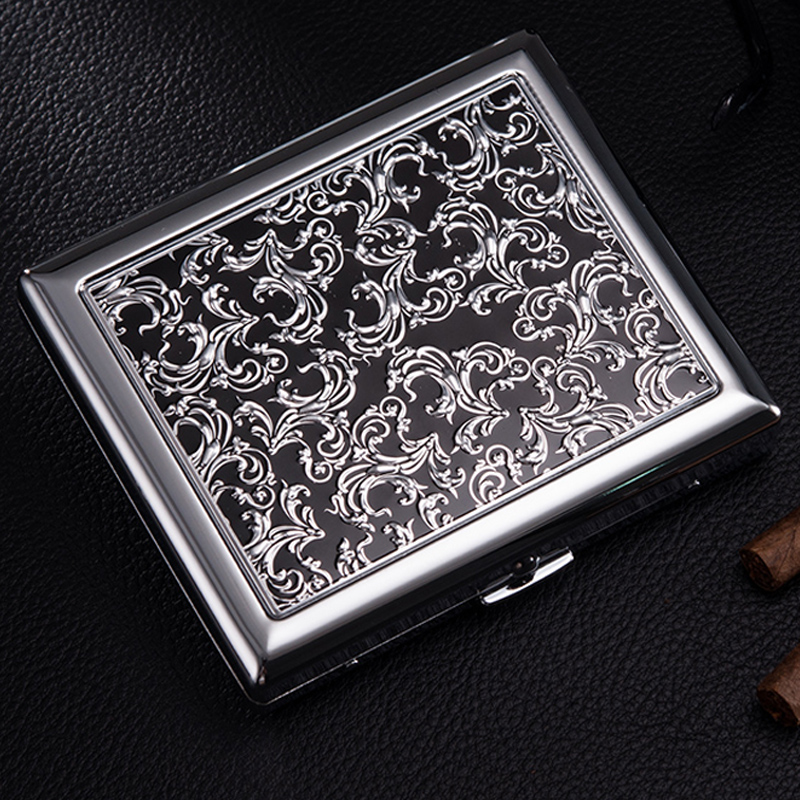 Star/20支装烟盒 超薄时尚创意金属花纹不锈钢烟盒  男士烟盒包邮