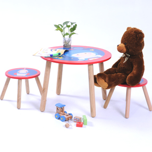 正品哈喜屋 太空人系列儿童专用圆形桌子板凳 优质环保