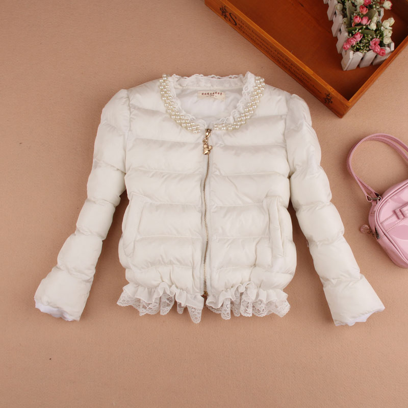 特价 2015冬季新品同步女童亲子装羽绒棉手塞棉棉服棉衣蕾丝珍珠