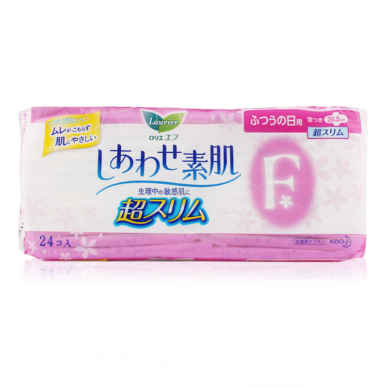 日本花王乐而雅F系列 超薄幸福素肌卫生巾 日用带护翼20.5cmX24