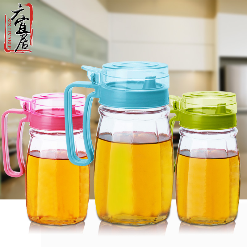 六宜居 厨房用品创意透明玻璃调味罐大号防漏家用油壶酱油瓶醋瓶