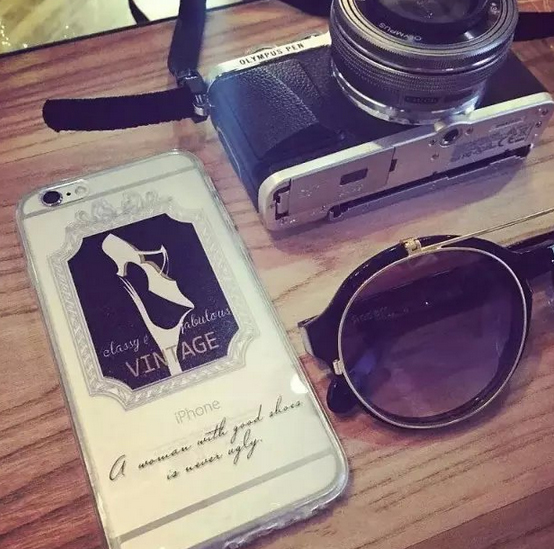 独家定制苹果6 vintage高跟鞋透明手机壳iphone6plus手机保护套