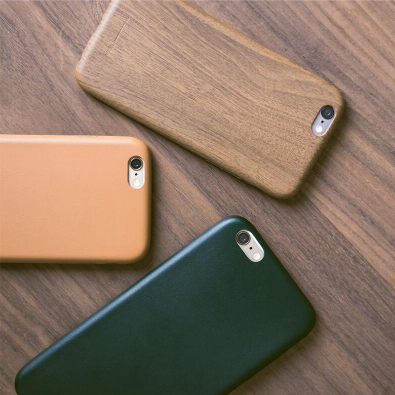 素乐Solove苹果iphone6|plus超薄手机壳保护套文艺套木纹青苔琥珀
